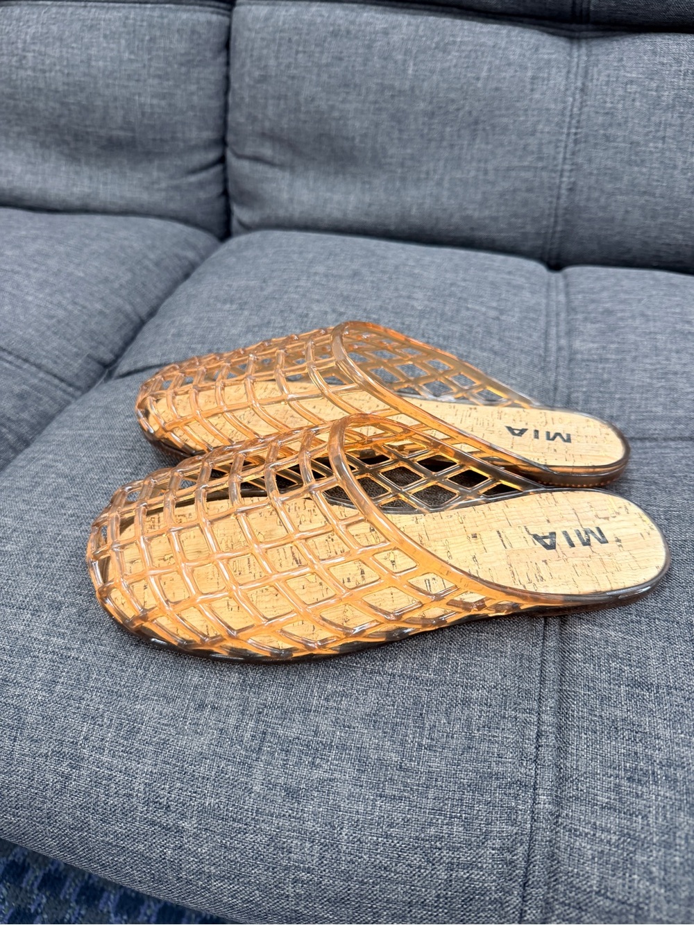 MIA Amber Lattice Slide Mules